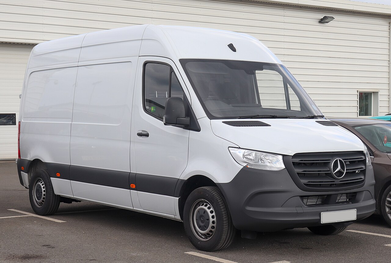 White Mercedes-Benz Sprinter cargo van, shown as representative model imagery